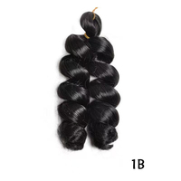 Queue de cheval synthétique ondulée de 12 pouces, douce, de haute qualité, style africain, avec extensions tressées bouclées à la française, vente en gros