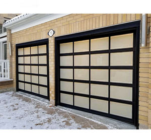 <span class=keywords><strong>Porte</strong></span> <span class=keywords><strong>de</strong></span> <span class=keywords><strong>garage</strong></span> <span class=keywords><strong>sectionnelle</strong></span> en aluminium, à roulement vertical automatique, antivol, télécommande, 12*12, verre, style ferme, pour maisons - Product Image 1