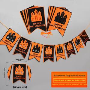 Guirnalda de Halloween de Fieltro con Diseño Nuevo 2025, Decoración Grande de Halloween con Murciélagos, Fantasmas y Calabazas - Product Image 6