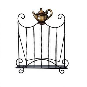 Support de livre de recettes en fer forgé, réglable, avec revêtement noir, pour comptoir de cuisine domestique - Product Image 1