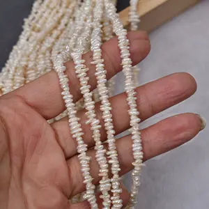 Manufacturers directly supply 3-4mm irregular pearl necklace semi-finished DIY natural fresh water baroque beads
