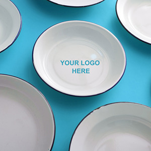 14cm 16cm 18cm 20cm 22cm 24cm Men tấm và cốc biểu tượng tùy chỉnh di động Món Ăn Rau Vòng phục vụ khay cho cắm trại - Product Image 1