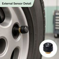 Kit Sensor Eksternal TPMS Truk Nirkabel 6 Roda, Monitor Tekanan dan Suhu Ban dengan Layar untuk Armada Van