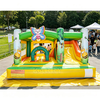 Château gonflable commercial en PVC, thème jardin des abeilles, écologique, garantie 3 ans, combo château gonflable et toboggan pour fête d'anniversaire d'enfants