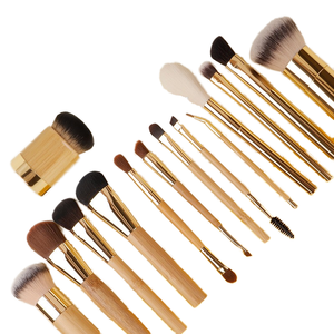 Оригинальный Набор бамбуковых кистей для макияжа, набор из 14 предметов, полный набор, двусторонний одноразовый косметический макияж - Product Image 6