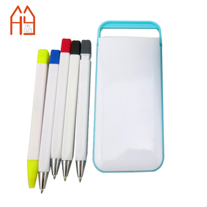 Bộ văn phòng phẩm 5 trong 1 tô sáng huỳnh quang + bút bi + bút chì cơ với hộp đựng di động-đồ dùng học tập/văn phòng - Product Image 6