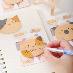 Blocs-notes autocollants chat mignon, aspect esthétique, forme spéciale dessin animé - Product Image 5
