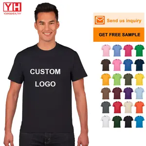 Custom T Shirt Unisex Clothes Logo Men&#39;s O-neck Blank T-shirt 100% Cotton High Quality Printing Heavyweight Plus Size Adults