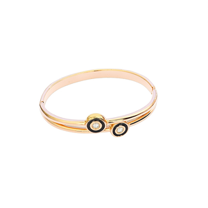 Fashion Bangle 316L Stainless Steel PVD Gold Plating With <b>Crystal</b> Accents For Women Jewelry - Product Image 2