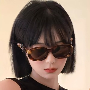 Perruque Bob pour femmes de marques nationales, 30 cm, marron-noir, en fibre Kanekalon, pleine tête avec frange, ligne de cheveux naturelle, perruque courte et droite - Product Image 5