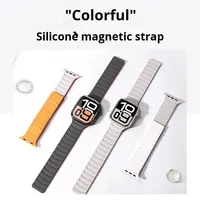 Bracelet magnétique en silicone bicolore pour Apple Watch S10/11/SE 46mm Ultra 49mm, 200mm, 13 couleurs – Vente en gros