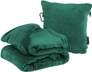高级软旅行毛毯枕头飞机毛毯装在软袋枕套中