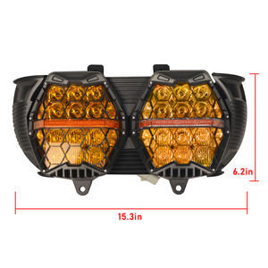 Motorrad LED-Scheinwerfer für Road Glide 2015-2023 mit bernsteinfarbenem Tagfahrlicht, 12V, Abblend-/Fernlicht, Frontleuchte - Product Image 3