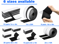 Bande auto-agrippante réutilisable double face populaire pour usage domestique et professionnel, 100 % nylon, auto-adhésive