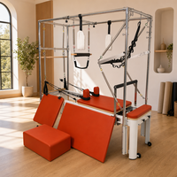 Table de Pilates Cadillac Reformer 3-en-1 en alliage d'aluminium avec barre de poussée et système de poulies à cordes pour studio et salle de sport à domicile