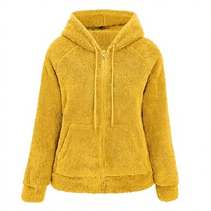 OEM Damen Sherpa-Fleece gefütterte Kapuzenjacke, flauschige Teddy-Jacke mit Reißverschluss, Übergröße, warme Winter-Oberbekleidung, Eigenmarke - Product Image 1