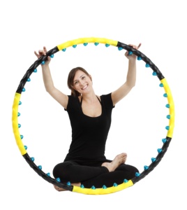 Le PE mince brûlant la graisse siffle les Hola détachables/hulas Hoops avec les boules magnétiques de massage - Product Image 1