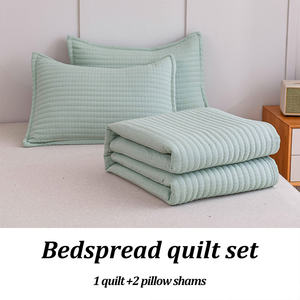 Chino barato rey blanco impermeable mezcla de microfibra de poliéster multi-aguja acolchado reina colcha edredones juego de cama - Product Image 5