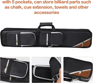Estuche para Taco de Billar de Muestra Gratuita, Estuche para Taco de Billar 4x5 con Múltiples Bolsillos, Capacidad para 4 Culatas y 5 Flechas, Bolsa para Taco de Billar Acolchada y Resistente - Product Image 5