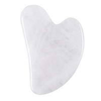 Outil de massage facial Gua Sha en jade blanc, personnalisé avec logo OEM, en forme de cœur, en cristal naturel, pour le visage, vente en gros