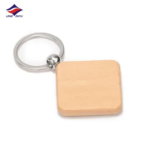 Longzhiyu 15 Years China Manufacturer customized carving logo blank wooden keychain wood key chain