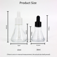 Bouteilles en verre vides avec compte-gouttes, forme cône/conique, dégradées, pour huile à barbe, soin de la peau, huile corporelle ou capillaire, avec logo personnalisé, 15ml, 30ml, 50ml