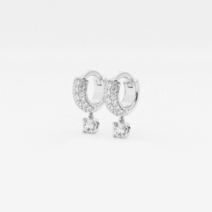 Boucles d'oreilles créoles Huggie avec diamant de laboratoire rond de 1/3 carat, bijoux élégants et minimalistes pour un usage quotidien - Product Image 4
