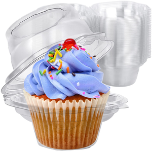Boîte à gâteau ronde transparente personnalisée en PET pour cupcakes, boîte d'emballage longue pour gâteau roulé suisse, qualité alimentaire - Product Image 4
