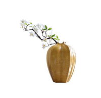 Design moderne chinois décoration de salon forme de citrouille Vases à fleurs en céramique pour bureau