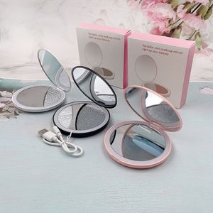 Double Sided Fold Portable Mini Pocket Vanity <b>Mirror</b> With LED Lights Makeup <b>Mirror</b> Round Compact <b>Mirror</b> Cosmetic - Product Image 5