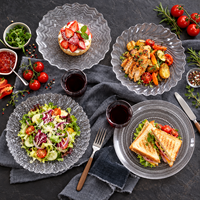 Assiette à dîner en verre pressé personnalisée de 10,6 pouces, 36 motifs disponibles, plat rond pour servir des desserts pour les mariages et la restauration
