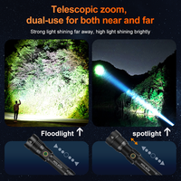 Lampe torche tactique Helius YD-01 puissante, 1350 lumens, portée 650 m, avec affichage de la puissance, rechargeable et zoomable.