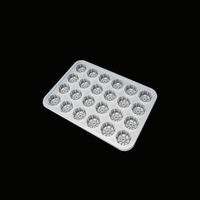 Barquette en plastique transparente carrée jetable de qualité alimentaire PP à 24 cavités pour emballage de wontons/siu mai/raviolis surgelés