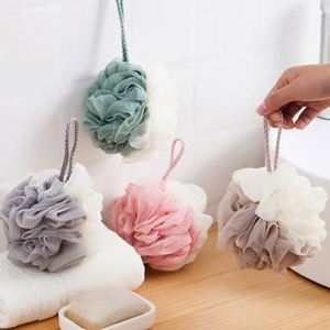 Nouvelle Offre : Boule de Douche en Maille Bicolore, Épaisse et Moelleuse, Motif Floral - Product Image 1