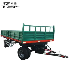 turntable tractor trolley 8 ton 10ton agricultural tipping trailer