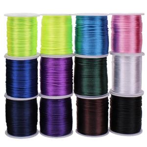 <span class=keywords><strong>Cordon</strong></span> en macramé en nylon satiné soyeux, plat, tressé, pour chaussures, jouets, perles, accessoires de bricolage, sacs en queue de rat colorés, vêtements - Product Image 6