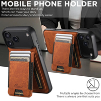 Casing Ponsel Kulit PU Motif Litchi dengan Magnet dan Penyangga, Kompatibel Pengisian Daya Nirkabel untuk Apple Seri 18/17/16/15/14/13/12