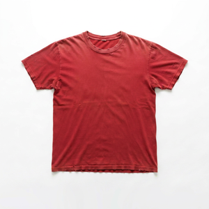 เสื้อยืดเจอร์ซีย์สีแดงล้วน ผู้ชาย ผ้าฝ้าย 100% ทรงปกติ แขนสั้น คอกลม เสื้อเปล่า สตรีทแวร์ ลำลอง - Product Image 1