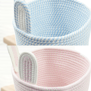 Cestino Portaoggetti <span class=keywords><strong>Piccolo</strong></span> Ecologico Pieghevole Rotondo in Corda di Cotone Intrecciata Personalizzabile per Bucato e Arredamento - Product Image 3