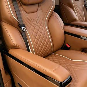 Asiento de Aviación VIP Personalizado en Cuero Nappa con Costuras en Diamante Marrón, con Masaje Eléctrico y Ventilación, para Interior de Van de Negocios - Product Image 3