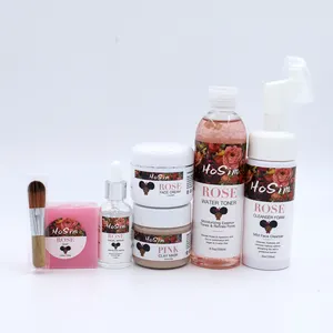 Prodotti per la cura della pelle della corea Kit 6 pezzi crema sbiancante Anti-Acne cura del viso Set per la cura della pelle rosa organica con etichetta privata