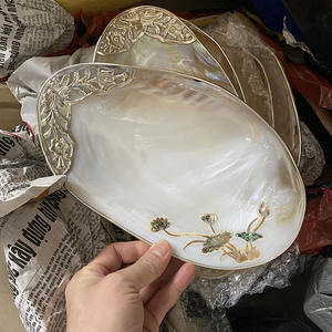 Offre Spéciale 25-27cm géant naturel perle coquille plaque Style nautique <span class=keywords><strong>plat</strong></span> décoratif pour la maison ange bijoux plateau pour la décoration de la maison - Product Image 4