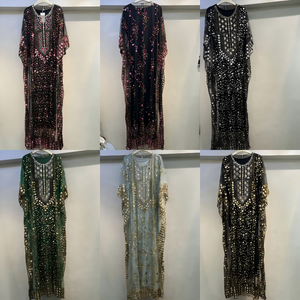 Abaya di Lusso Ricamata in Oro Stile Dubai per Donne Musulmane 2026 Nuovo Abito Kaftan Modesto per Eid Ramadan Matrimonio Vestito Lungo con Perline ODM - Product Image 4