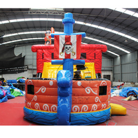 23ft Piratenschiff Aufblasbare Hüpfburg mit Rutsche Kinder-Abenteuer-Spielhaus Combo Nass-Trocken-Rutsche Outdoor-Partyausrüstung