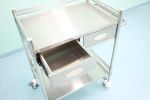 รถเข็นฉุกเฉินโรงพยาบาลสแตนเลสพร้อมล้อ หลายขนาด รถเข็นแพทย์เคลื่อนที่ราคาประหยัด - Product Image 5