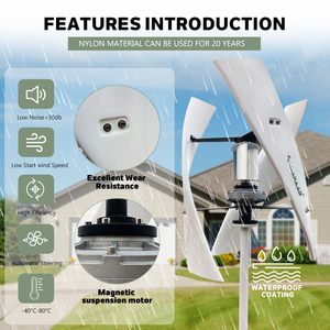 Sistema de Energía Híbrido Eólico y Solar de 5KW con Batería de Iones de Litio para Uso Doméstico, Modelo 5KW+5KS, Conectado/Desconectado a la Red, Sistema Eólico Solar de 5KW+5KS - Product Image 2