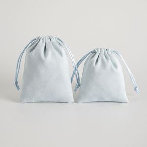 Wholesales Luxury Custom <b>Drawstring</b> Bag Small Velvet String Gift Bag with Logo Print Jewelry Dustproof Storage Bag - Product Image 3