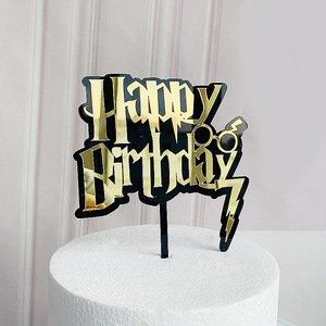 Decorazione per Cupcake a Tema Magico Nero e Oro per Halloween, Topper per <span class=keywords><strong>Torta</strong></span> di Compleanno - Product Image 6