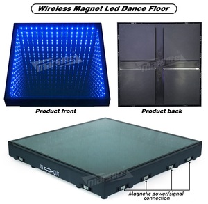 자석식 휴대용 3D 인피니티 미러 <span class=keywords><strong>LED</strong></span> 댄스 플로어 타일 – 웨딩 및 디스코 무대용 3D 댄스 플로어 조명 - Product Image 5