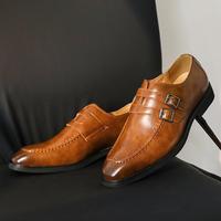 Chaussures pour hommes en cuir véritable à double boucle, décontractées et habillées, pour affaires, bureau, mariage, vente en gros